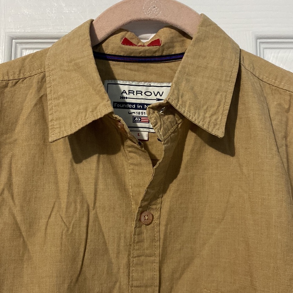ARROW made in USA 100% cotton men’s slim fit button down size: large - Picture 6 of 9
